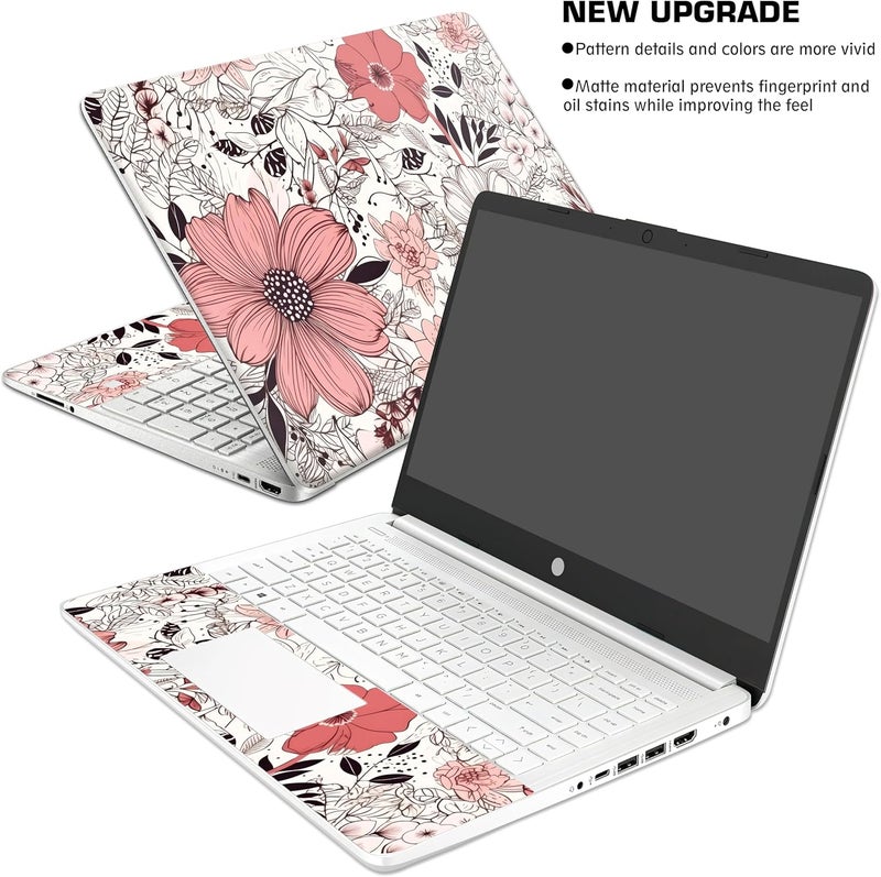 TracyArt Laptop Skin Decal HP 15.6" - Botanical, Laptop Cover Sticker, No Cutting Required, No Bubble, Waterproof, Scratch Resistant - Including Wide Screen and Wrist Pad - Image 3